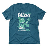 Cat Wars - May The Force Be With Meow Men/Unisex T-Shirt in Heather Deep Teal color