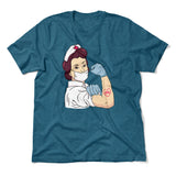 Strong Nurse Men/Unisex T-Shirt in Heather Deep Teal color
