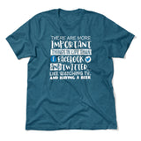 More Important Things In Life Than Fb And Twitter Men/Unisex T-Shirt in Heather Deep Teal color