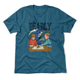 Deadly Games Men/Unisex T-Shirt in Heather Deep Teal color