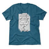 Debt Atlas Men/Unisex T-Shirt in Heather Deep Teal color