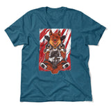 German Shepard Gamer Dog Men/Unisex T-Shirt in Heather Deep Teal color