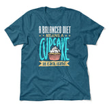 Cupcake - A Balanced Diet Men/Unisex T-Shirt in Heather Deep Teal color