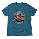 Krugers Barbershop Men/Unisex T-Shirt in Heather Deep Teal color