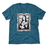Gothic Monalisa Men/Unisex T-Shirt in Heather Deep Teal color