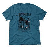 Slothzilla Men/Unisex T-Shirt in Heather Deep Teal color