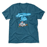 American Idle Men/Unisex T-Shirt in Heather Deep Teal color