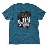 Straight Outta Skydiving Men/Unisex T-Shirt in Heather Deep Teal color