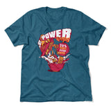 Power Loops Men/Unisex T-Shirt in Heather Deep Teal color