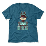 Robocat Men/Unisex T-Shirt in Heather Deep Teal color