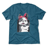 French Bulldog Men/Unisex T-Shirt in Heather Deep Teal color