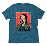 Scream Painting Monalisa Men/Unisex T-Shirt in Heather Deep Teal color