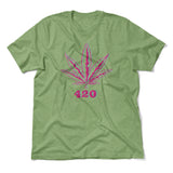 420 Hemp Leaf Men/Unisex T-Shirt in Heather Green color