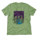 Poker Dogs Men/Unisex T-Shirt in Heather Green color