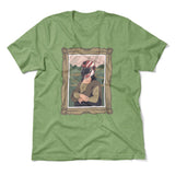 Monalisa Helmet Men/Unisex T-Shirt in Heather Green color