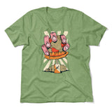 Planet Oil Squeezer Men/Unisex T-Shirt in Heather Green color