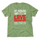 My Husband And I Fell In Love At First Sight Men/Unisex T-Shirt in Heather Green color
