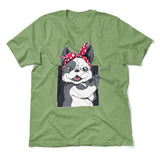 French Bulldog Men/Unisex T-Shirt in Heather Green color