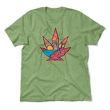 Cannabis Leaf Beach Men/Unisex T-Shirt in Heather Green color