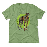 Cyber Greyhound Dog Men/Unisex T-Shirt in Heather Green color