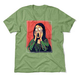 Scream Painting Monalisa Men/Unisex T-Shirt in Heather Green color