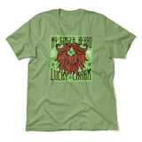 My Ginger Beard Is My Lucky Charm Men/Unisex T-Shirt in Heather Green color