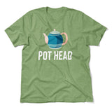 Pot Head Men/Unisex T-Shirt in Heather Green color