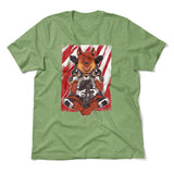 German Shepard Gamer Dog Men/Unisex T-Shirt in Heather Green color