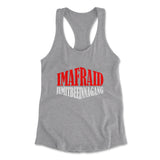 Imafraid Jumitbeeinnagang Womens Racerback Tank in Heather Grey color