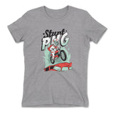 Stunt Pug Womens T-Shirt in Heather Grey color