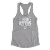 Sundays Should Have A Pause Button Womens Racerback Tank in Heather Grey color