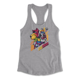 Dogvengers Womens Racerback Tank in Heather Grey color