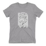 Debt Atlas Womens T-Shirt in Heather Grey color