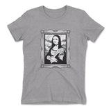Gothic Monalisa Womens T-Shirt in Heather Grey color