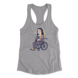 Monalisa Smoking Womens Racerback Tank in Heather Grey color