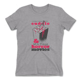 I Just Want To Cuddle And Watch Horror Movies Womens T-Shirt in Heather Grey color