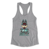Robocat Womens Racerback Tank in Heather Grey color