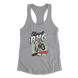 Stunt Pug Womens Racerback Tank in Heather Grey color