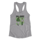 Call Of Daddy Womens Racerback Tank in Heather Grey color