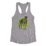 Cyber Greyhound Dog Womens Racerback Tank in Heather Grey color