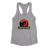 Jurassic Bank Womens Racerback Tank in Heather Grey color