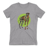 Cyber Greyhound Dog Womens T-Shirt in Heather Grey color