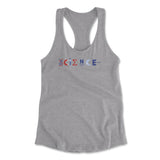 Science Lettering Womens Racerback Tank in Heather Grey color