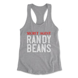 Secret Agent Randy Beans Womens Racerback Tank in Heather Grey color