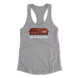 You're In My Spot Womens Racerback Tank in Heather Grey color