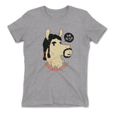 Kendrick Llama Womens T-Shirt in Heather Grey color