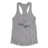 Creation Of Adam - Smoking Womens Racerback Tank in Heather Grey color