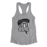Straight Outta Skydiving Womens Racerback Tank in Heather Grey color