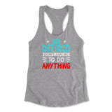 I'm Retired, Don't Ask Me To Do Anything Womens Racerback Tank in Heather Grey color