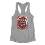 German Shepard Gamer Dog Womens Racerback Tank in Heather Grey color